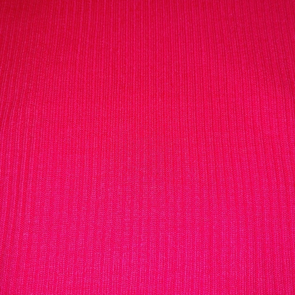 Neon Pink Acrylic Ribbed Mock Neck Sweater, XL - Picture 5 of 6
